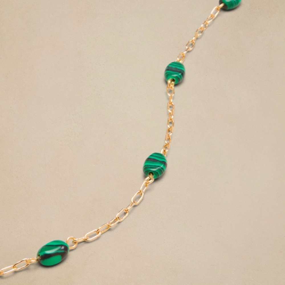 NWT Chic Green Malachite and Necklace - Banana Republic